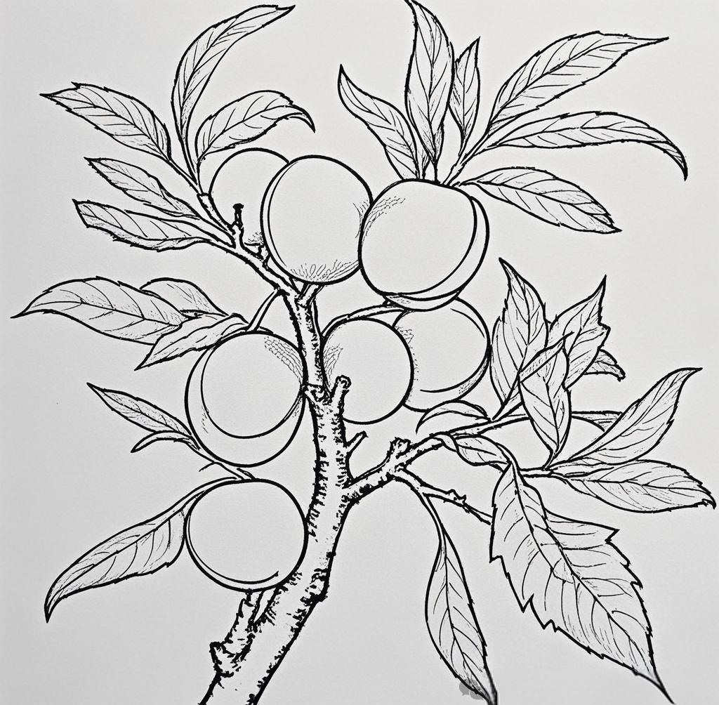 桃树线描图绘制技巧详解