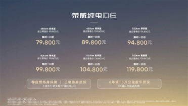 荣威D6纯电轿车一口价7.98万起！上汽总经理：这个价格我们肯定不赚钱了
