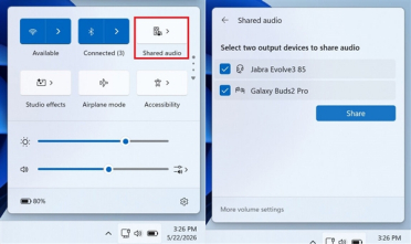 两副耳机同时输出！Windows 11共享音频终于落地：但有前提条件