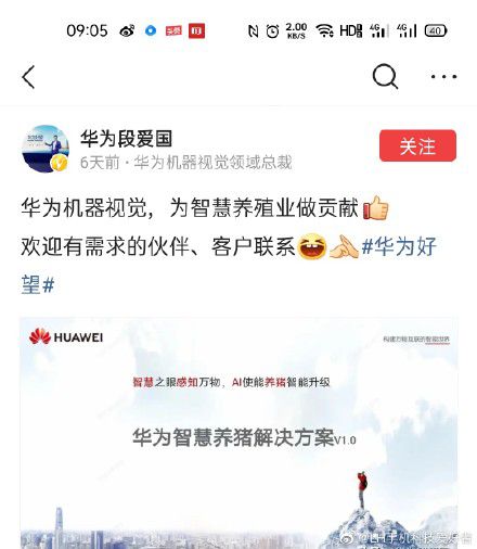 华为推"智慧养猪" 任正非:华为不靠手机也能活