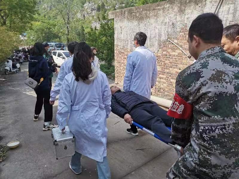 焦作博爱县寨豁乡开展山洪灾害防御和地质灾害紧急避险转移演练