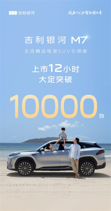 10.98万起、吉利又一爆款来了！银河M7上市12小时大定破万