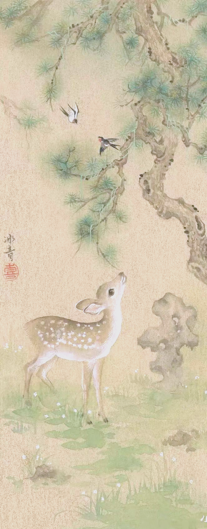 一组静心之作:小写意梅花鹿的多样描绘