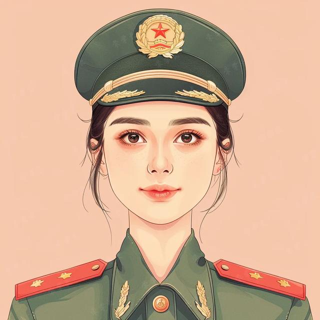 职业头像|女兵女军人专属创意插画头像