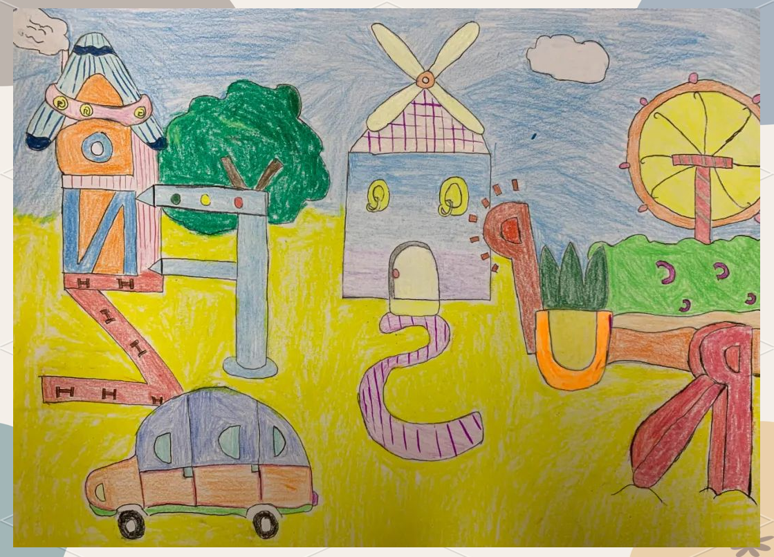 黄埭实验小学一年级英语字母创意画比赛精彩纷呈