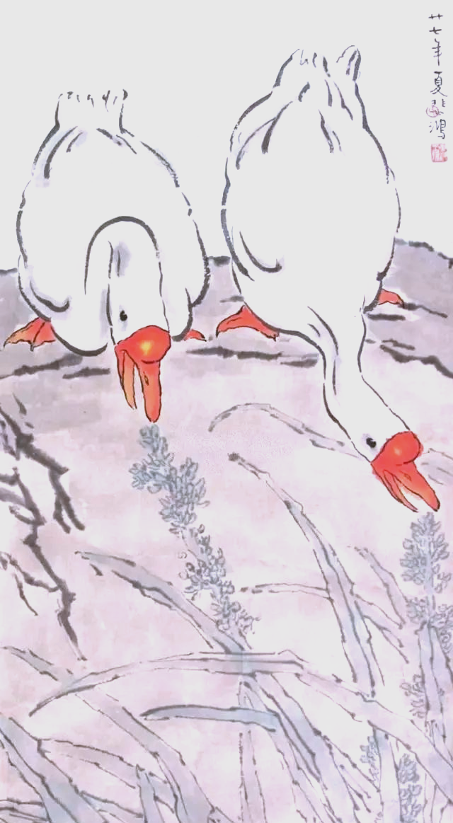 国画中的大白鹅,美不胜收!