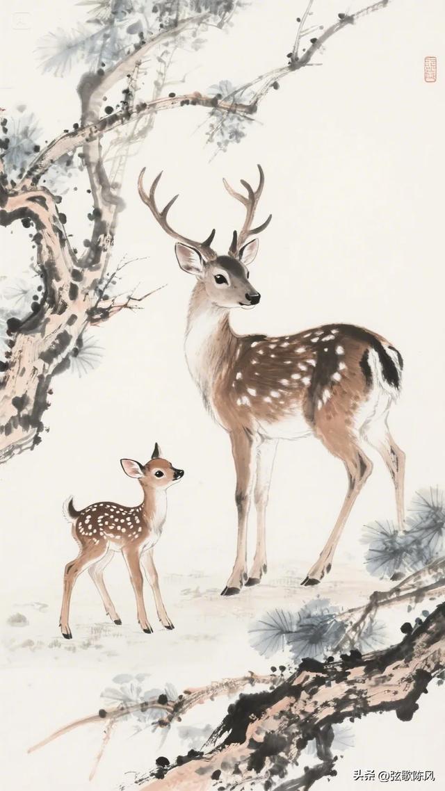 国画之美一一一梅花鹿