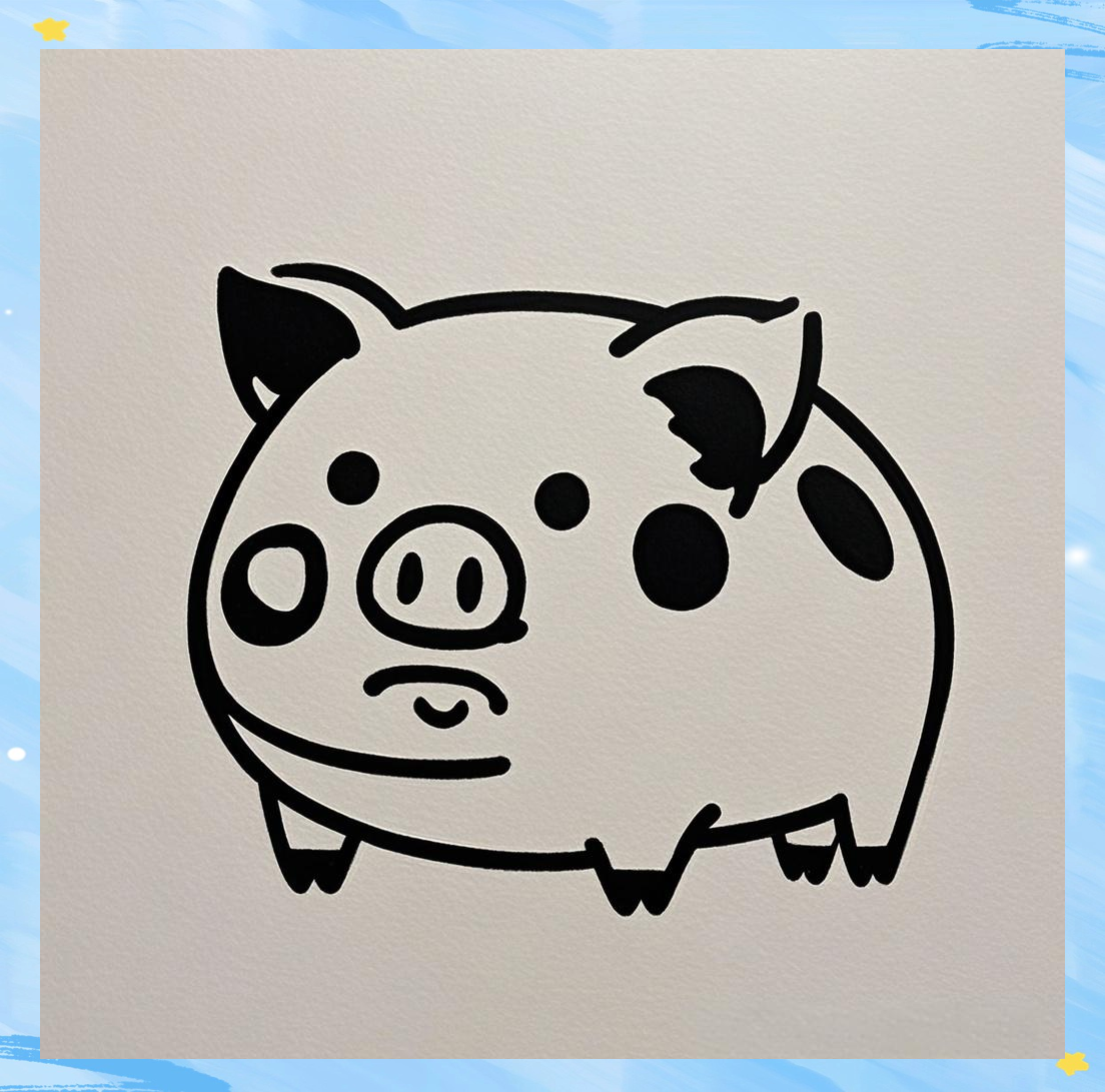 猪猪简笔画的多种绘制方法