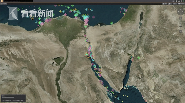 苏伊士运河卫星地图图片