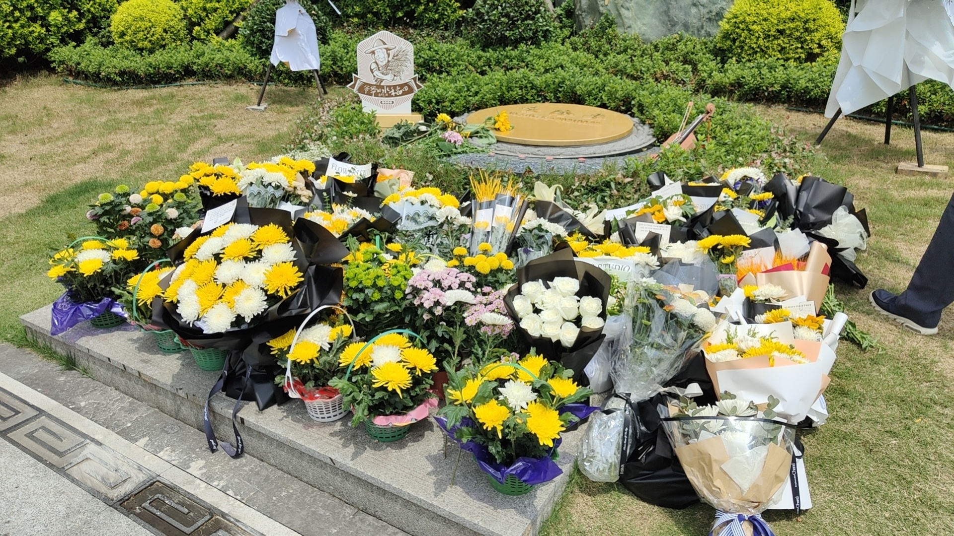 袁隆平院士逝世两周年,墓碑前摆满鲜花:有人专程从外地赶来,有高中生