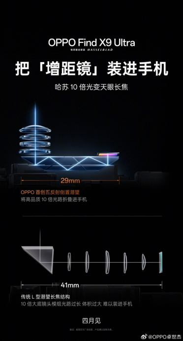 一年独占期！OPPO Find X9 Ultra独享10倍长焦：友商明年才能跟进