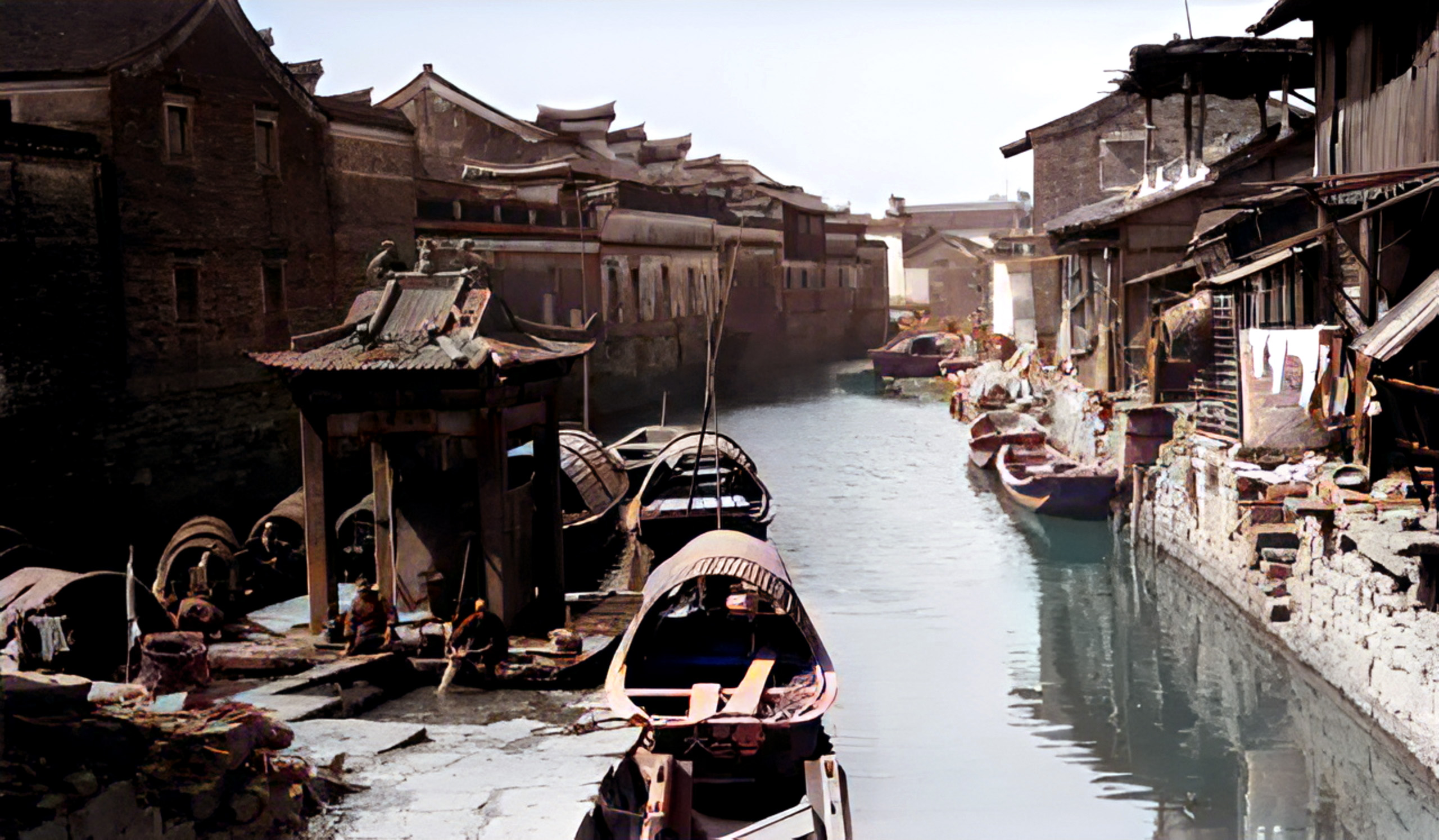 老照片:90年前的浙江宁波,江南水乡古韵十足