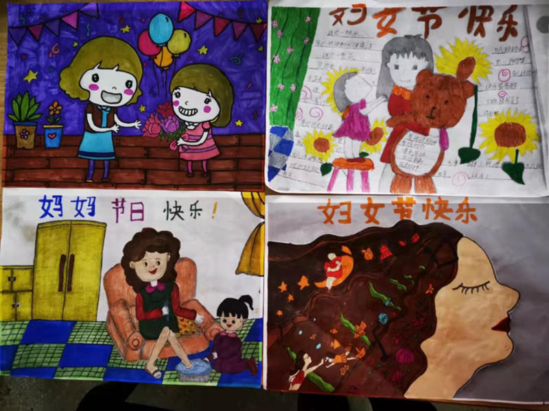 衡陽市群益小學:婦女節,送一幅畫給媽媽