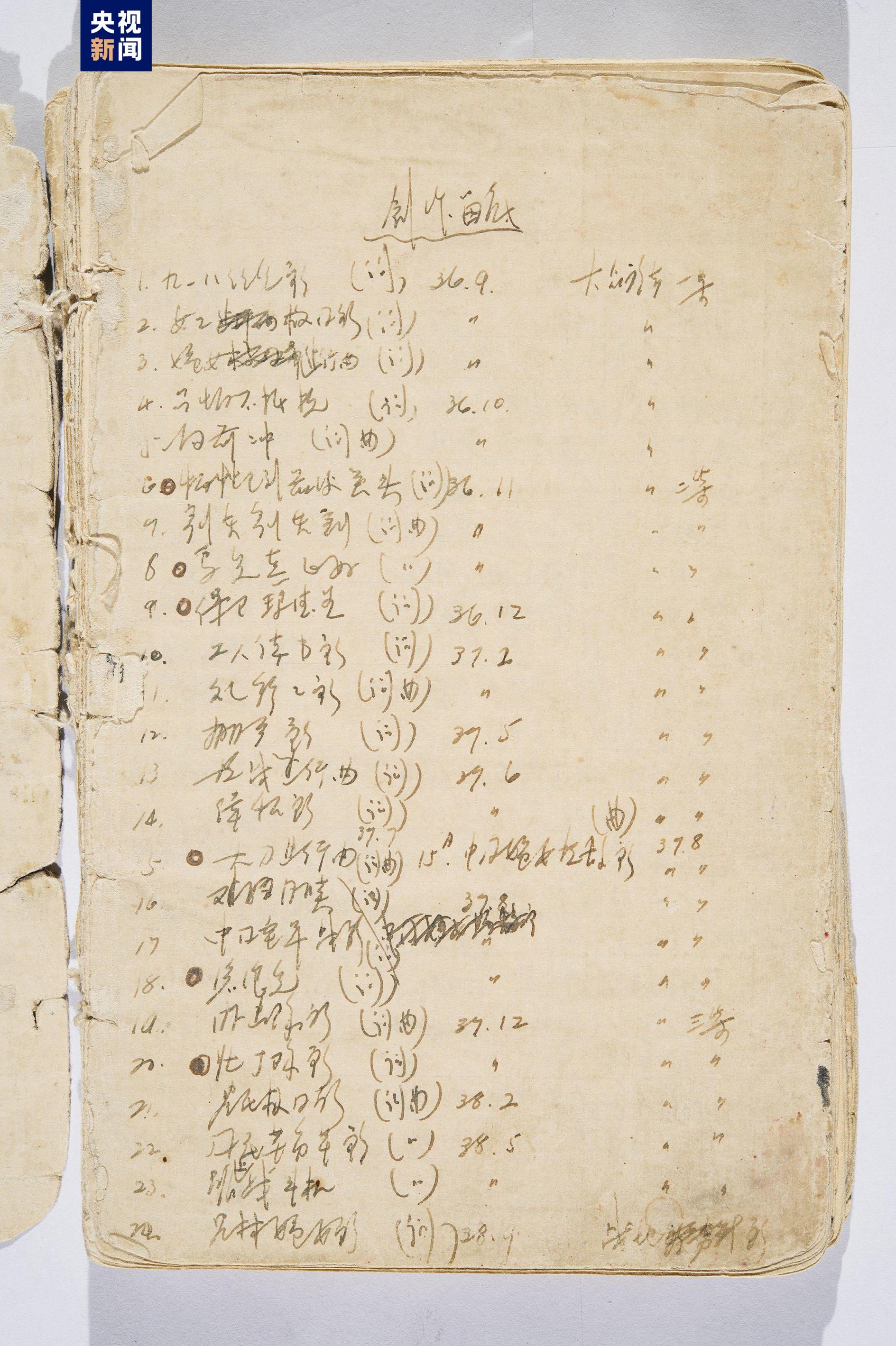 东北烈士纪念馆首次展出《大刀进行曲》手稿原件