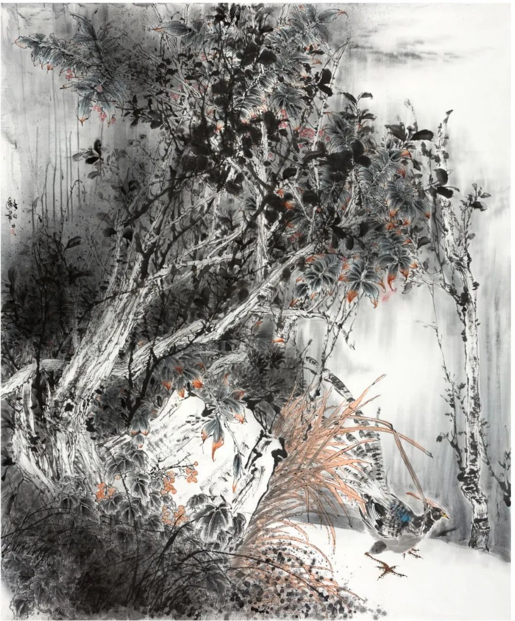 《终南留韵》杨峰 223x145cm《焦林秘语》屈延芳 240x200cm《繁花》
