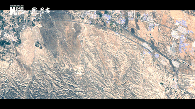 中国沙漠绿化卫星图图片