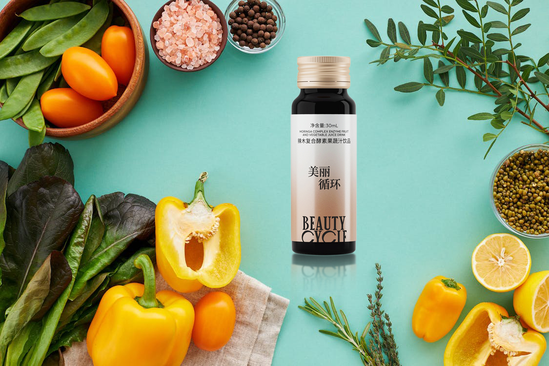 绿意盎然,绿色酵素蔬果汁丨辣木酵素花式喝法