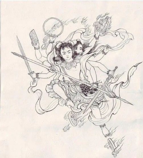 三头八臂的哪吒