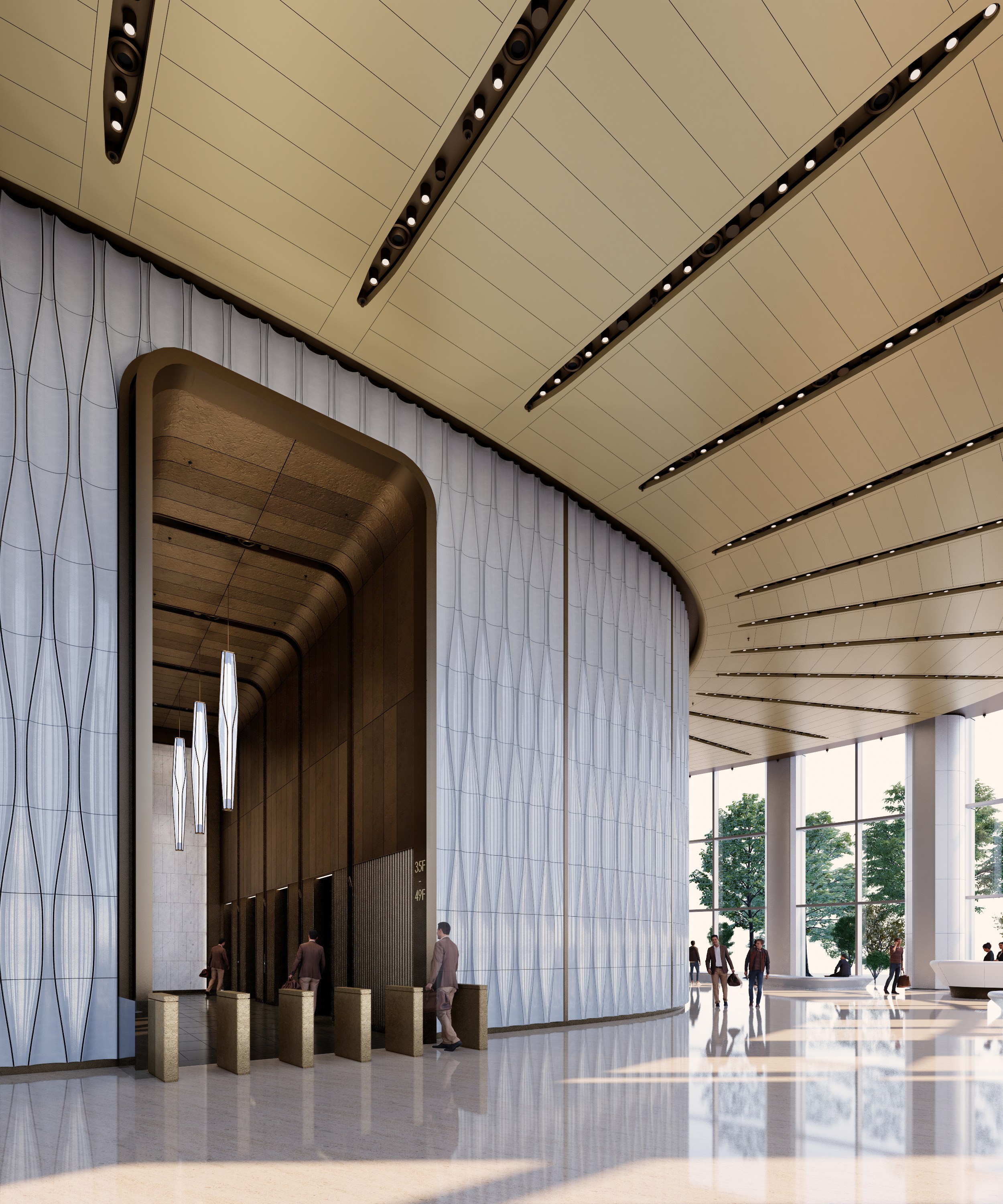 250米高的上海太平洋新天地t1大厦封顶外立面有石库门设计元素