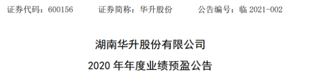 华升股份2020年预计净利2400万-3600万扭亏为盈 确认公允价值变动收益