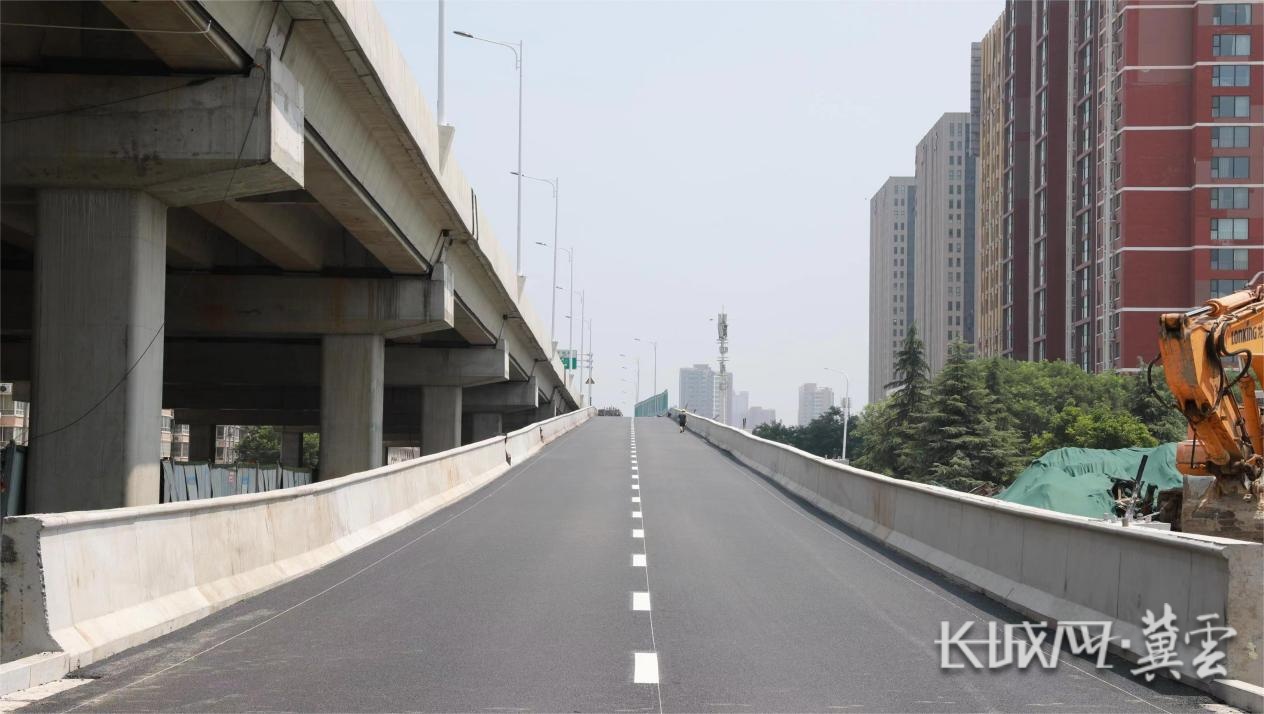 石家庄槐安路高架桥时光街上桥匝道即将通车