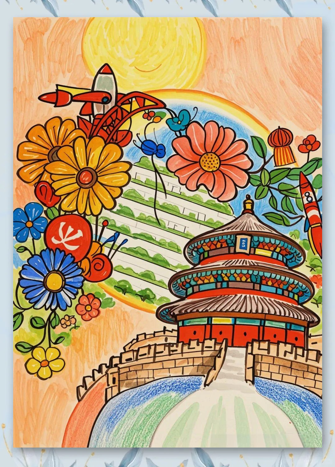 综上所述,要创作出优秀的国庆节儿童获奖绘画作品,需要巧妙结合线描