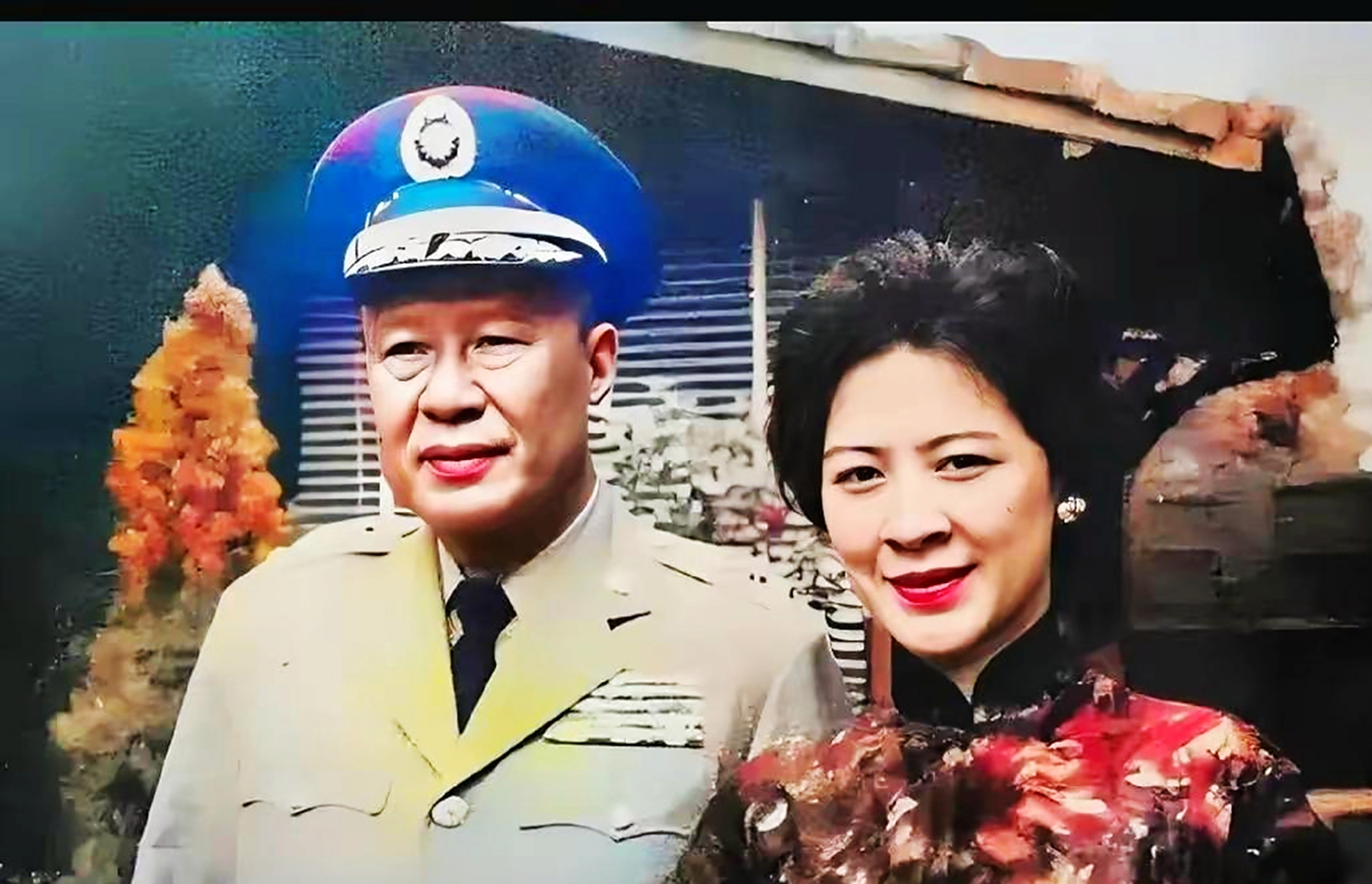 这是一张罕见的1958年晚年白崇禧与女儿白先慧的合影.