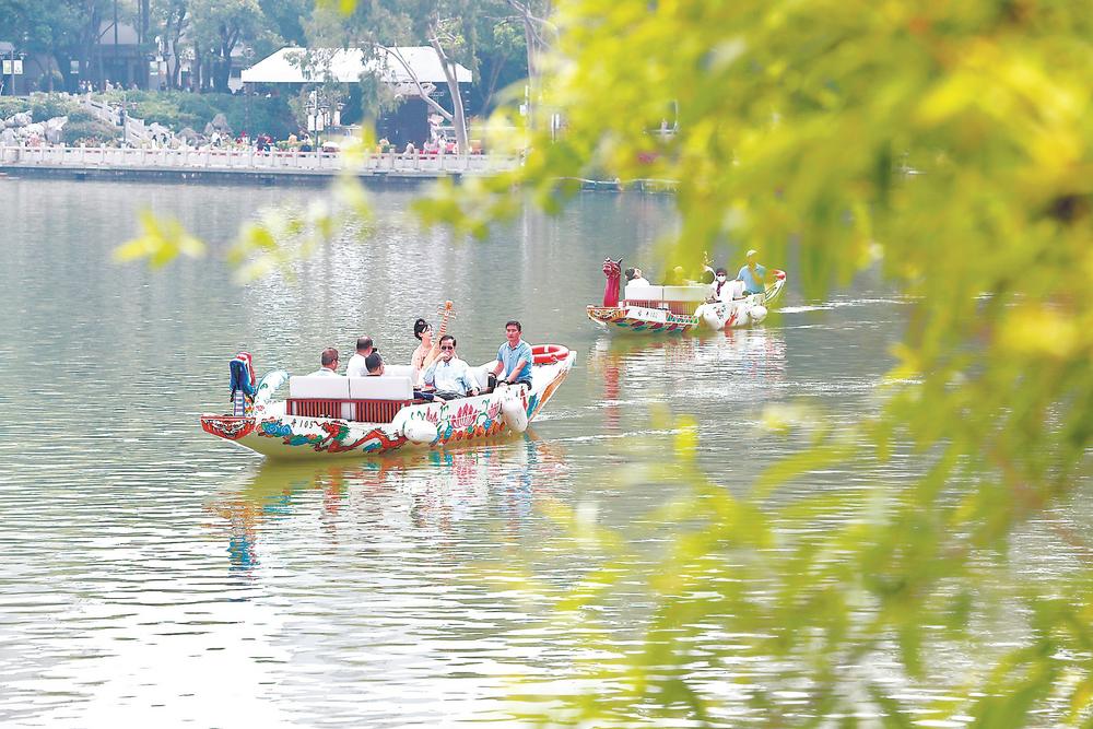 福州西湖游船图片