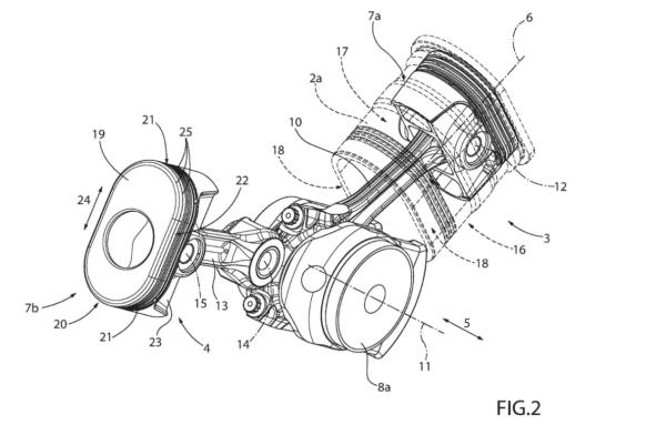 法拉利488左右气缸组的活塞共用一个曲轴轴颈