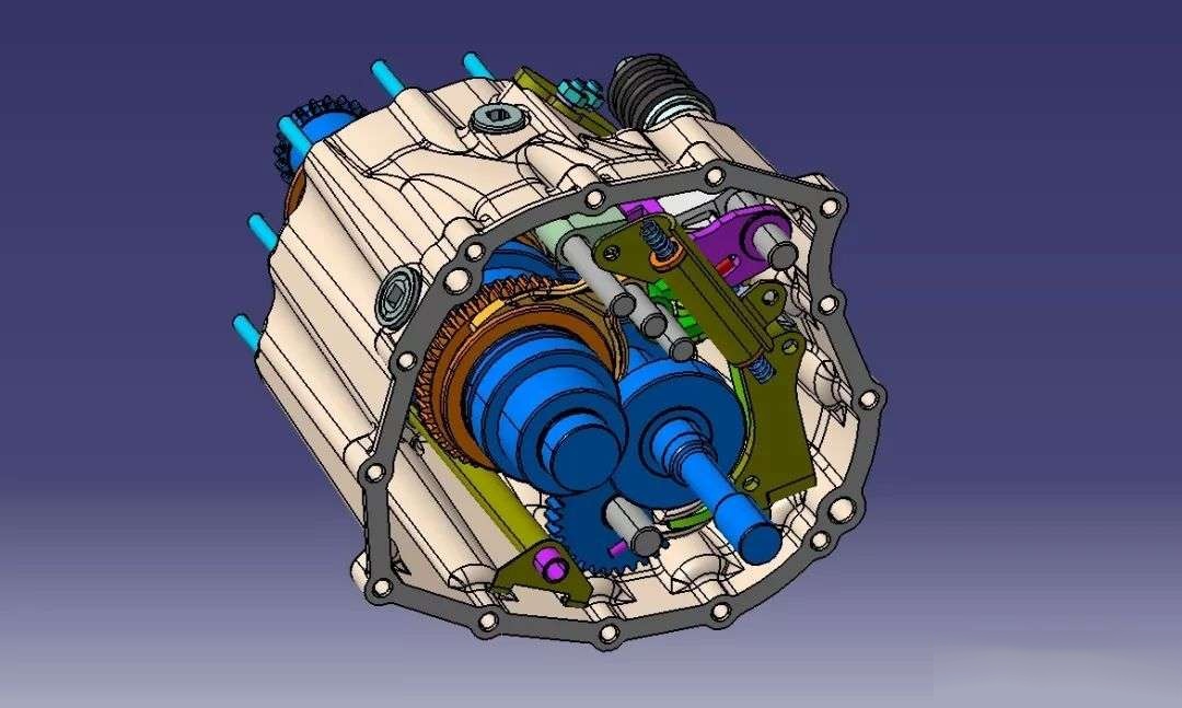 差减变速器一款汽车变速器变速箱装置3d模型图纸catia设计