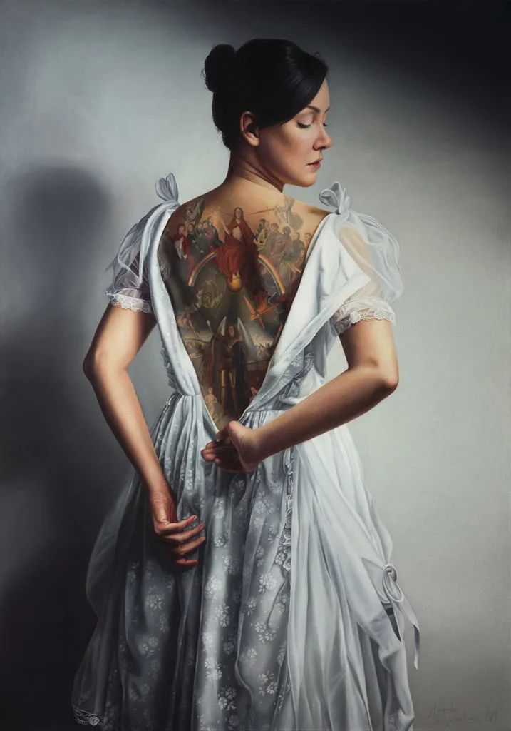 用身体当画布世界名画纹身上画美人更美