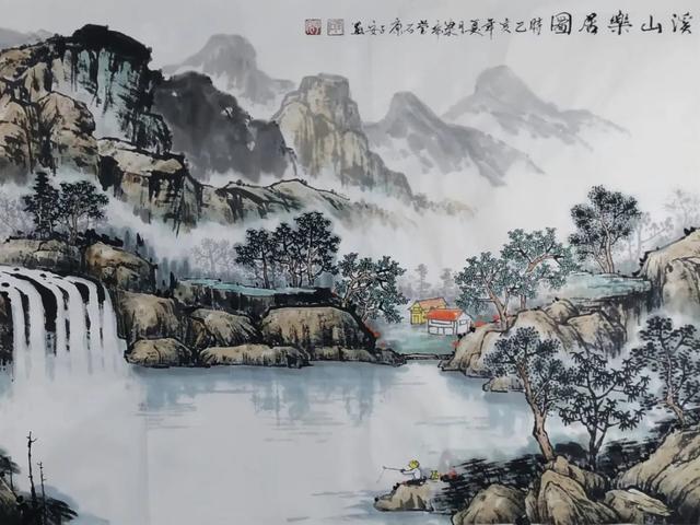 惠存白石老人再传弟子康子安作品《溪山乐居图》有感