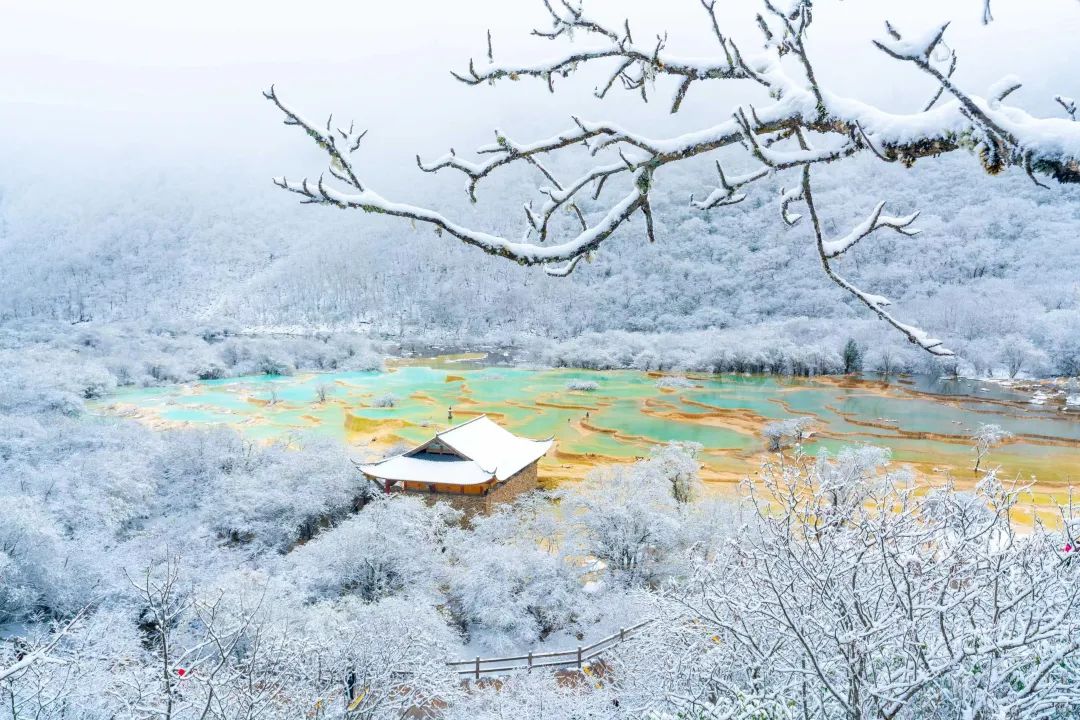 黄龙景区冬天景色图片