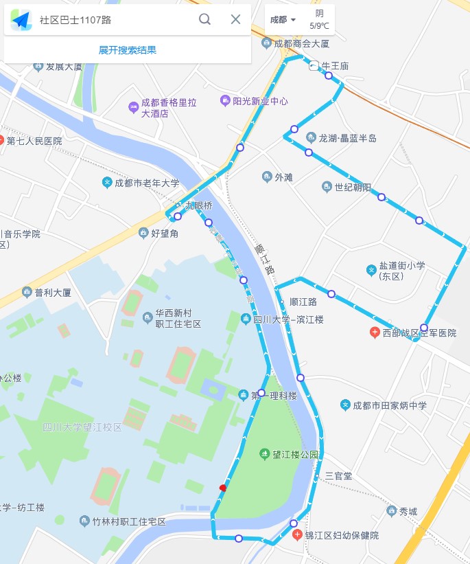 12月8日起,望江樓公園南門增設一處公交站點