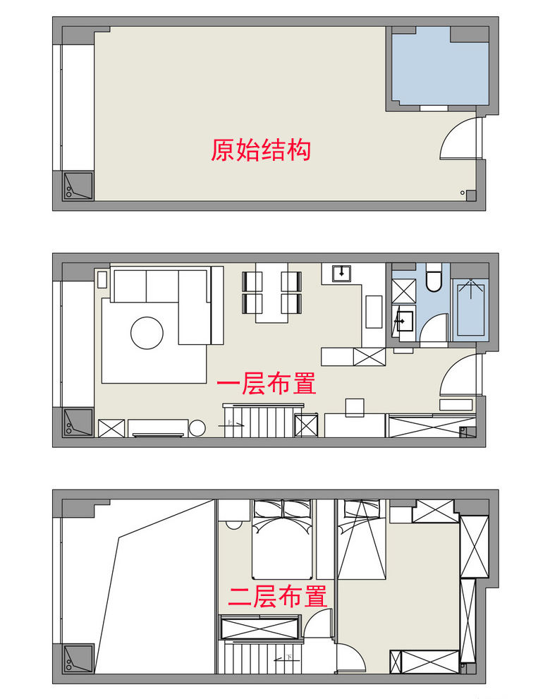 loft公寓平面布局图片