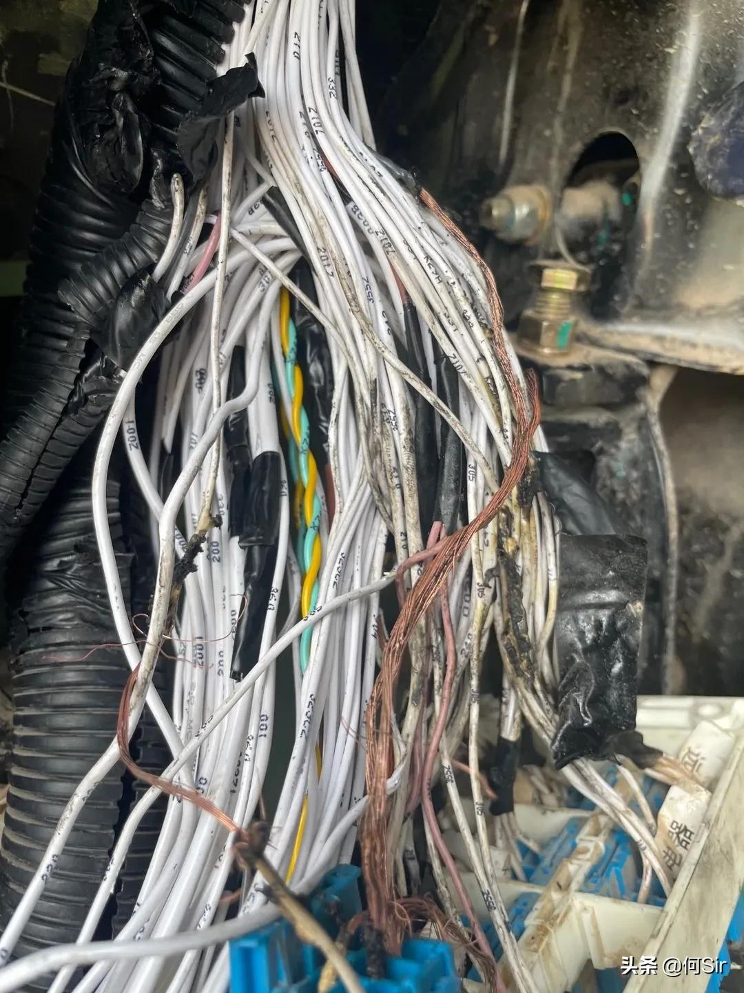 轩德x6没有使用规定安数保险丝导致整个保险丝盒烧毁