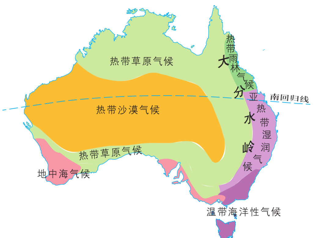 气候类型与分布在澳大利亚的东部大分水岭西侧,墨累河作为全国最大的