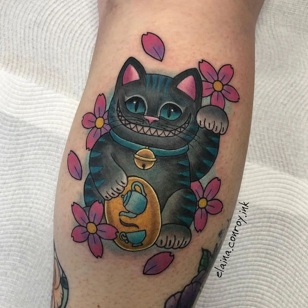 招财猫纹身图案