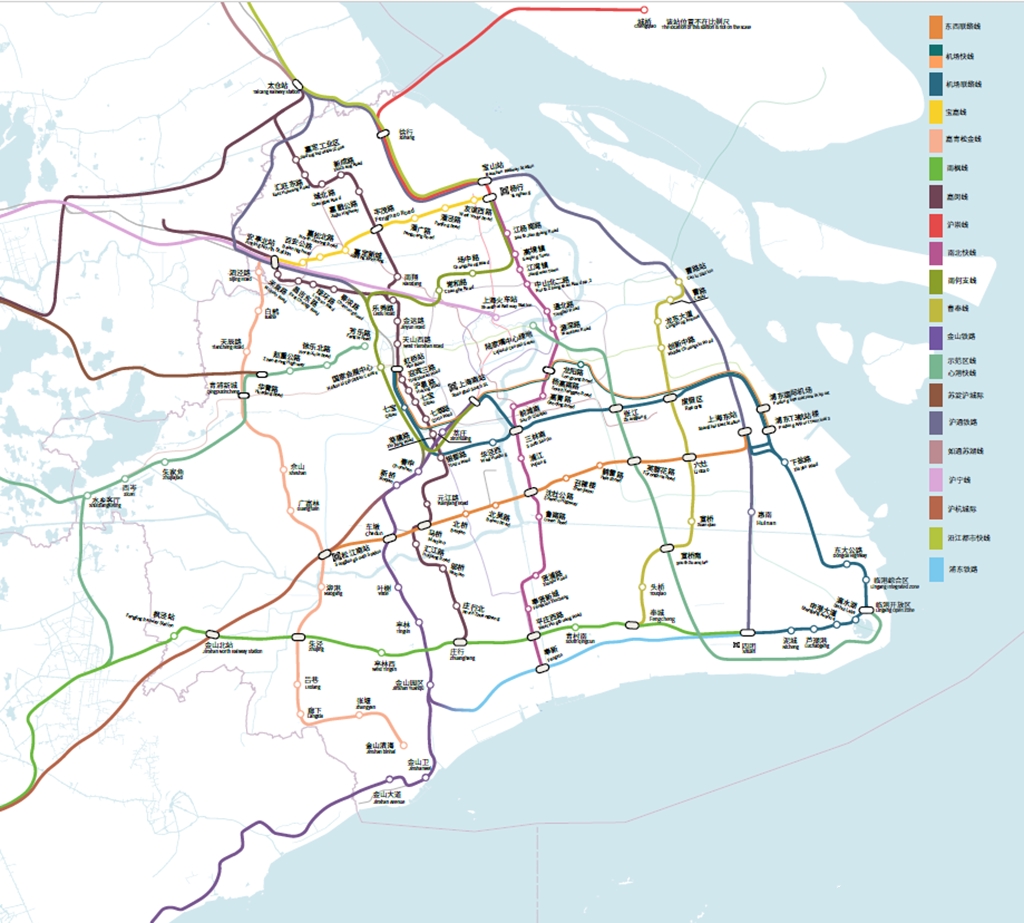 2035上海市域铁路规划图,市内坐着火车去旅行,投资置业亦可参考