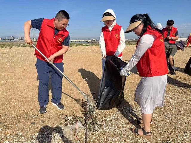 莱州三山岛街道开展"守护海岸线 清洁金沙滩"净滩行动