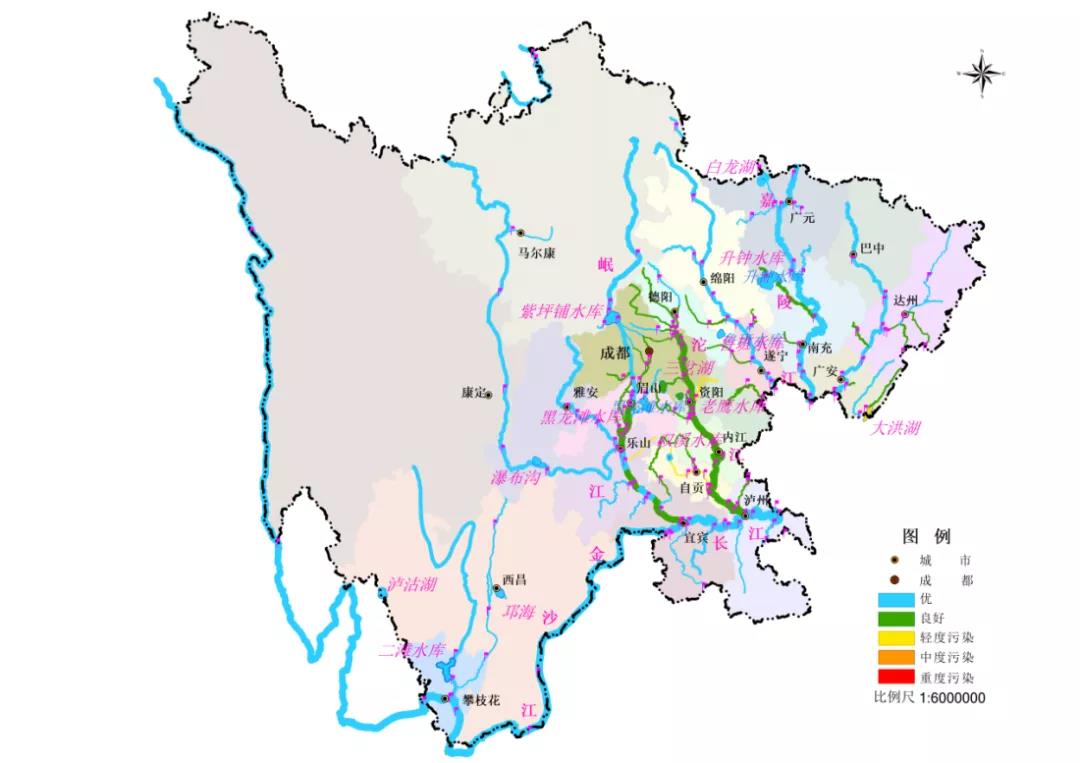 2020年四川省河流,湖库水质状况