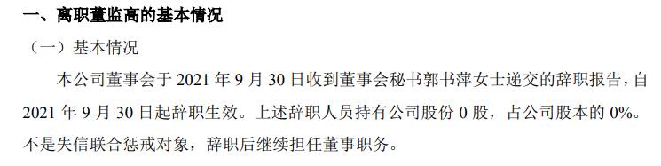 中阳股份董事会秘书郭书萍辞职 聘任游骏伟为董事会秘书 上半年公司