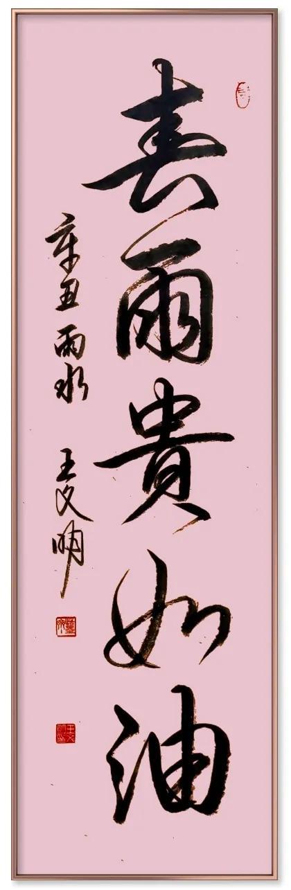 王文明书法作品欣赏:春雨贵如油