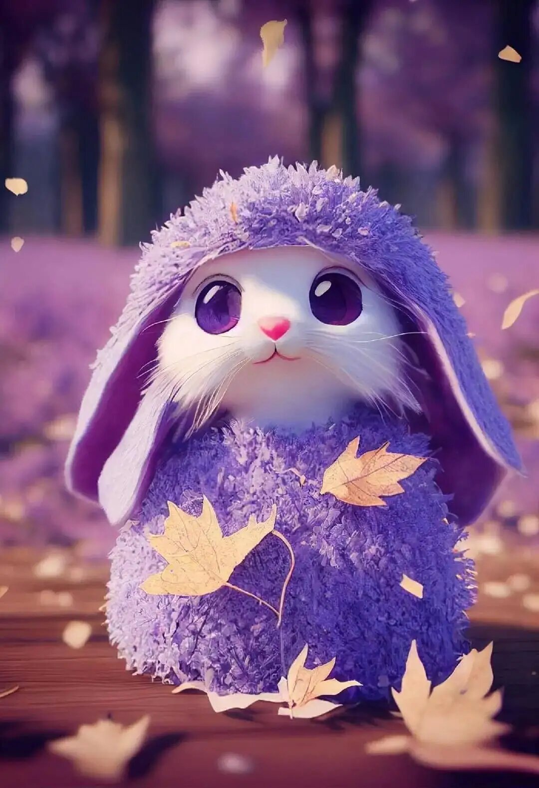 可爱的小兔子壁纸系列三,灰蓝色系列,48张无水印