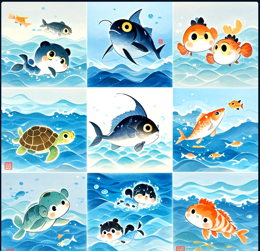 儿童简笔画海洋世界,探索水彩画技巧