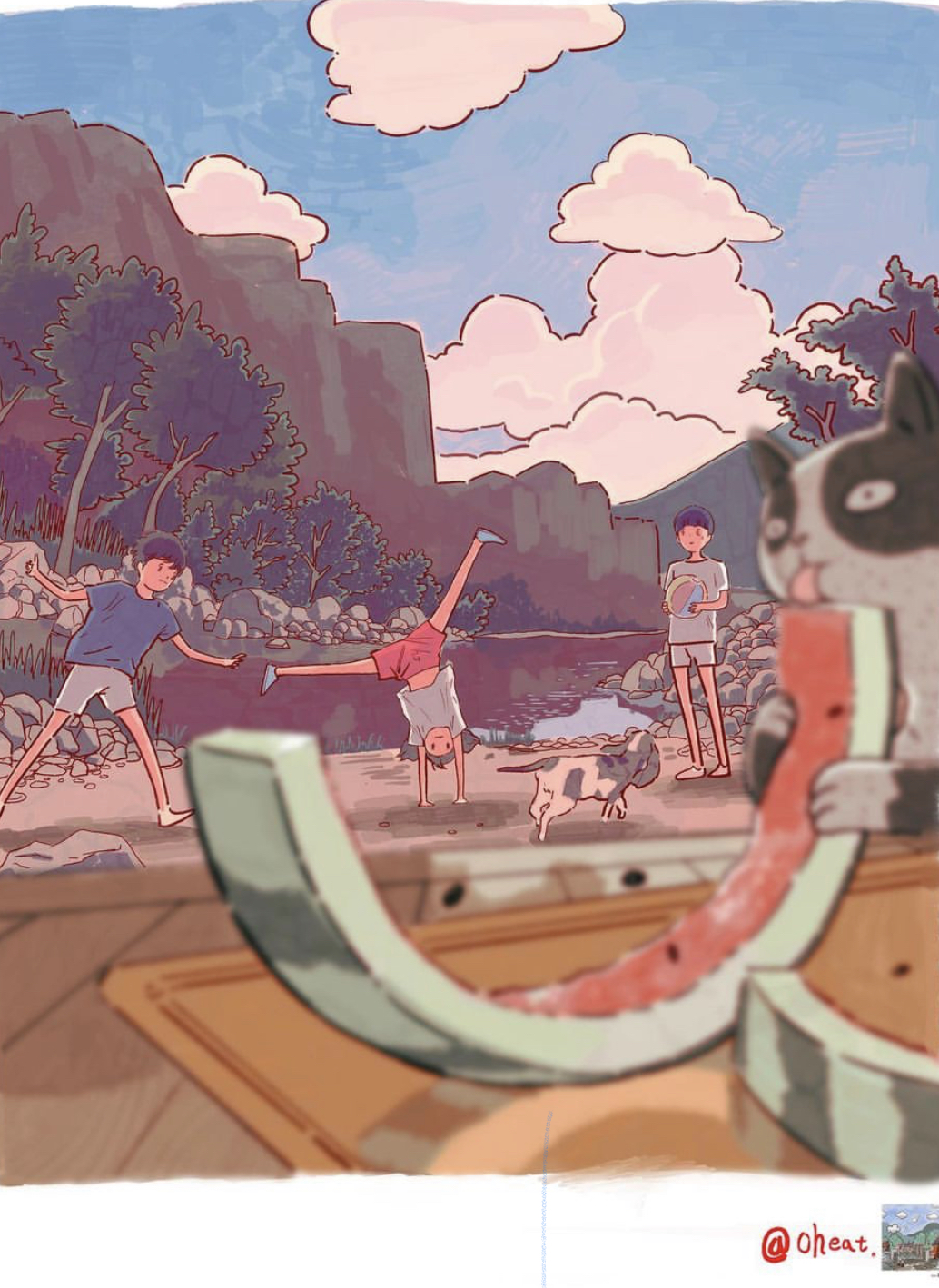 漫画:夏天别贩卖"身材焦虑"了,以前不都是西瓜,冰棍和玩伴