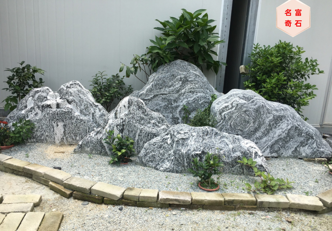 江门庭院石-雪浪石切片组合-批发切片
