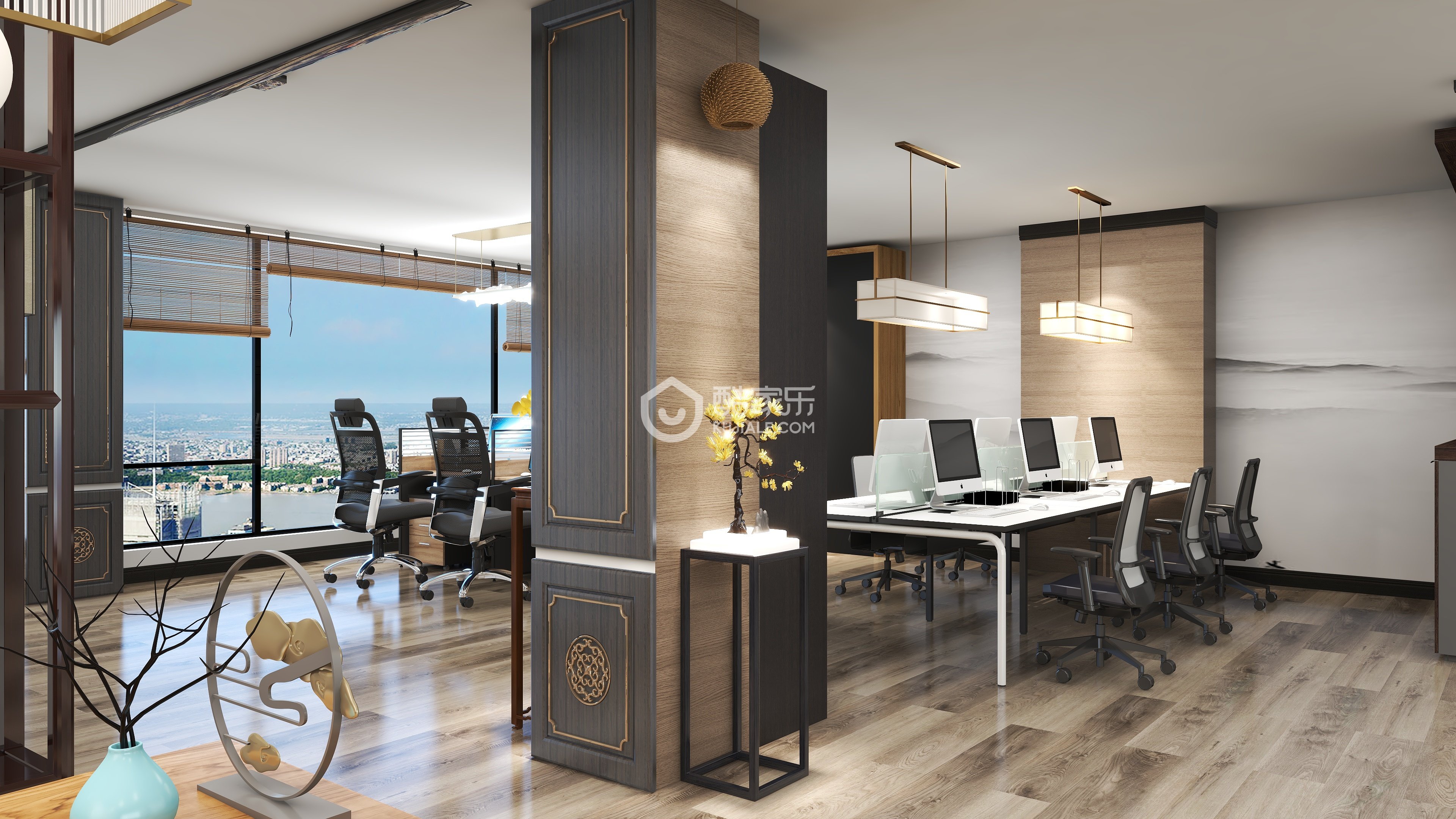 新中式办公室工装