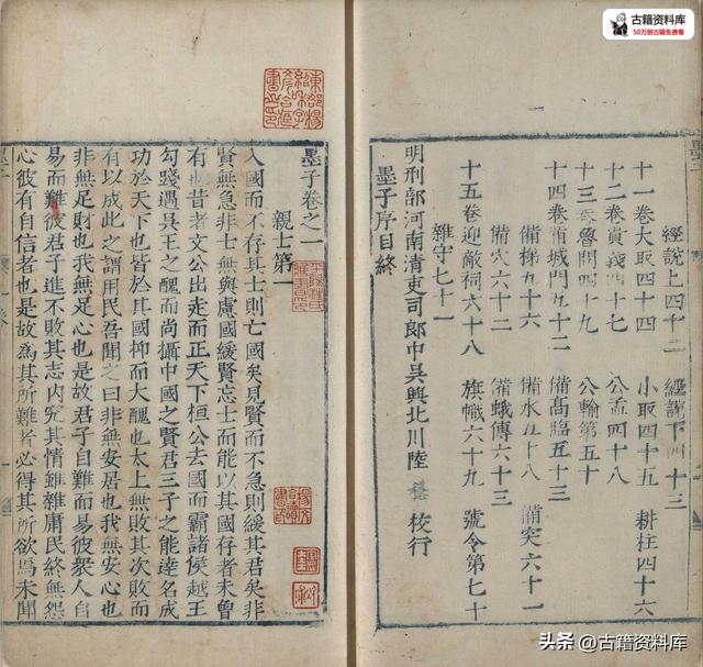 古书籍《墨子》十五卷.墨翟著.清.黄丕烈校跋.明嘉靖三十一