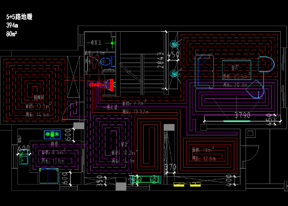 地暖管路布置图图片
